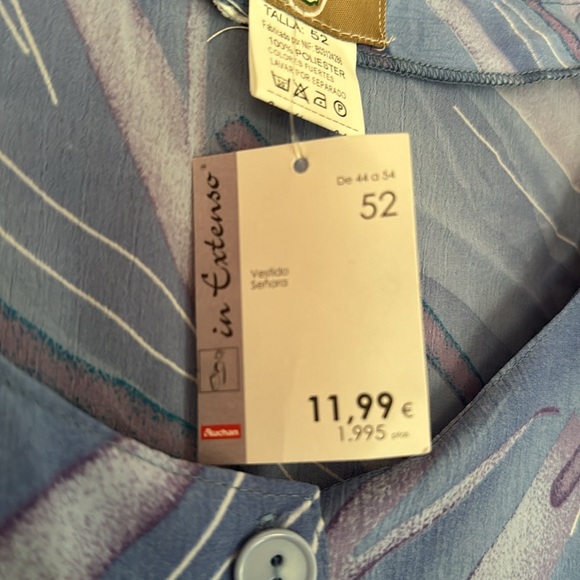 Lightweight Housecoat 2x In Extenso buttons pockets Granny Robe Coverup XXL Blue - Picture 8 of 10